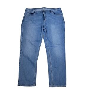 Old Navy Wow Boyfriend Jeans Women 18 Blue Excellent Mid Rise Straight Leg Denim